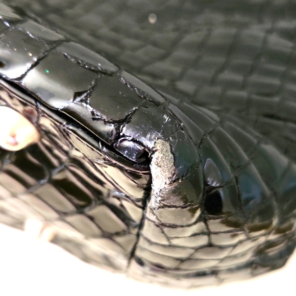 Timi & Leslie Baby Bag, Black Patent, 'crocodile' - Picture 10 of 13